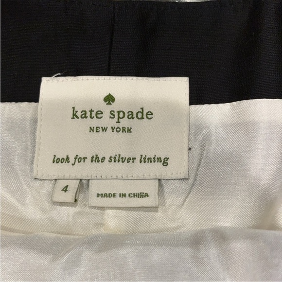 Kate spade black ivory sleeveless pleated dress sz 4 - Picture 13 of 14